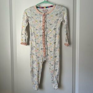 Magnetic Me Floral Modal footie pajamas size 3-6 months